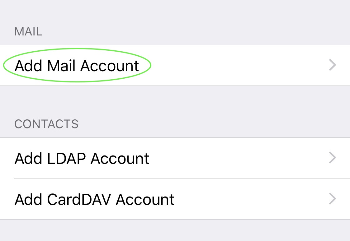 Add Mail Account